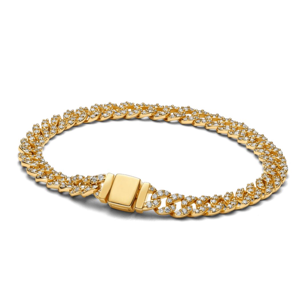 18K Guld Moissanite Cuban Armbånd