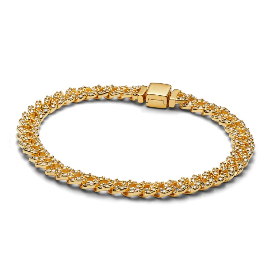 18K Guld Moissanite Cuban Armbånd