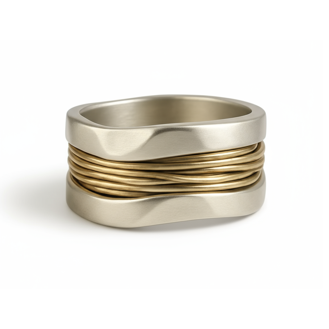 Sofia™ | Kvinders Sølv- og Guldtråd Ring