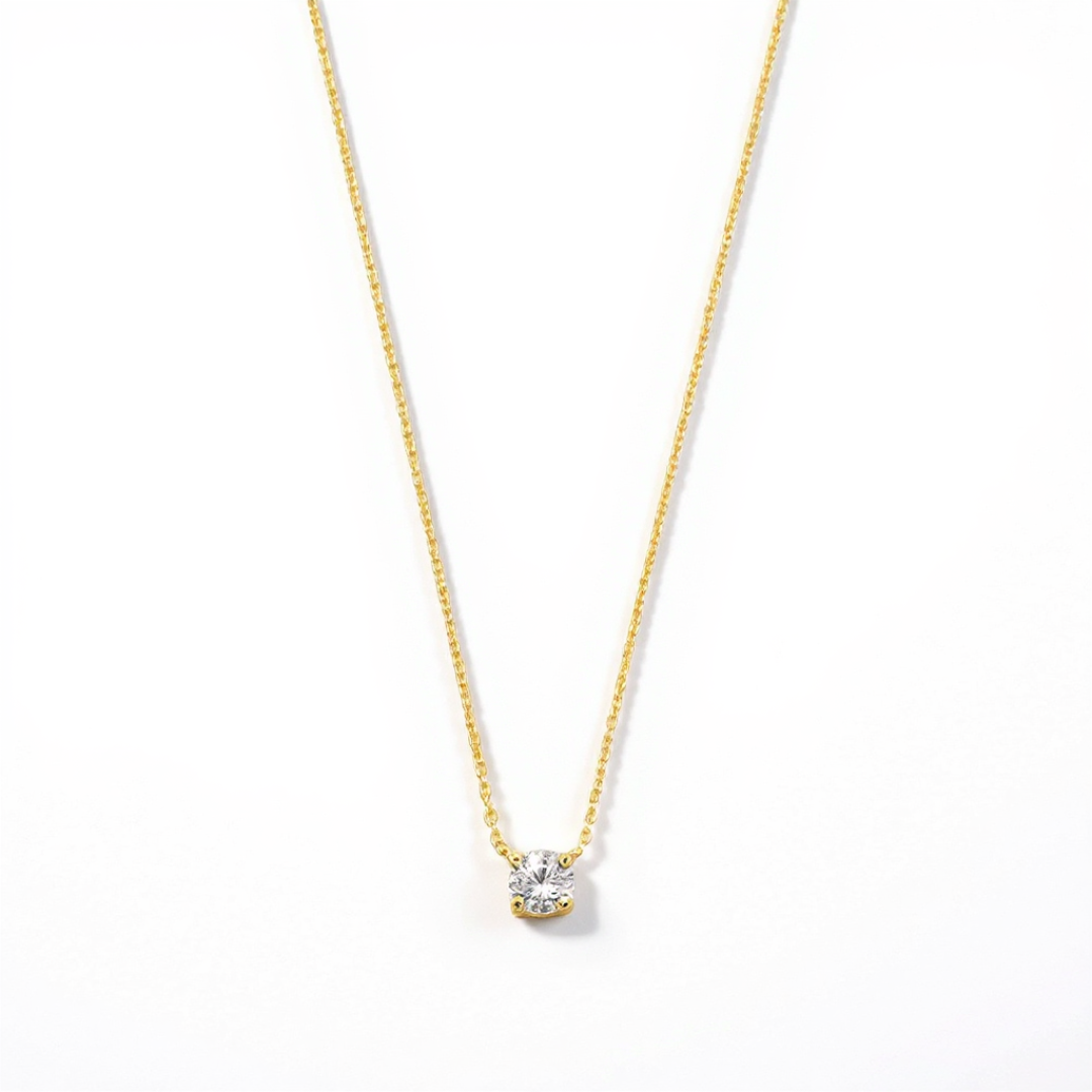 Clea™ | Guld Moissanite Sten Halskæde