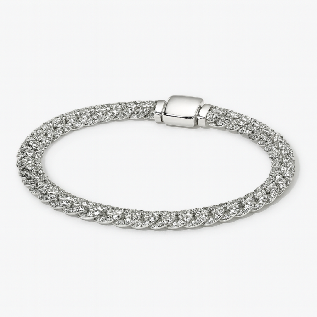 Cubo™ | Guld Moissanite Cuban Armbånd