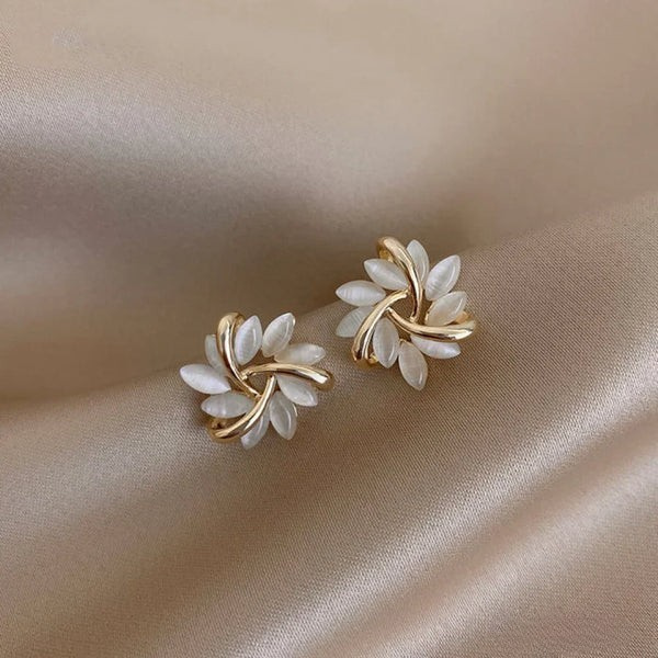Sienna™ | Elegante Opal Blomsterblad Cirkel Øreringe