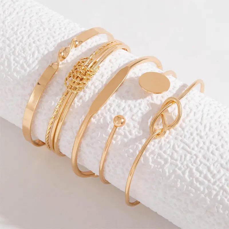 Knotted Elegance Armband Set | 18k Guld