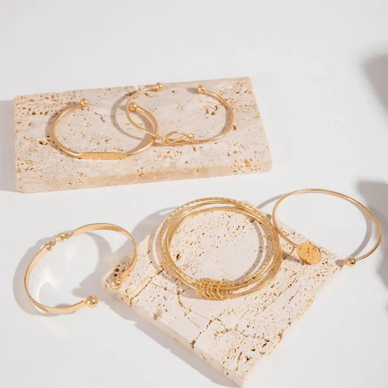 Knotted Elegance Armband Set | 18k Guld