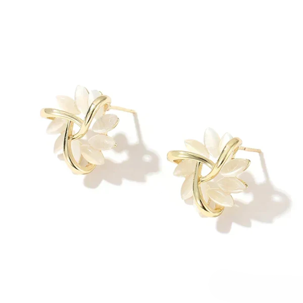 Sienna™ | Elegante Opal Blomsterblad Cirkel Øreringe