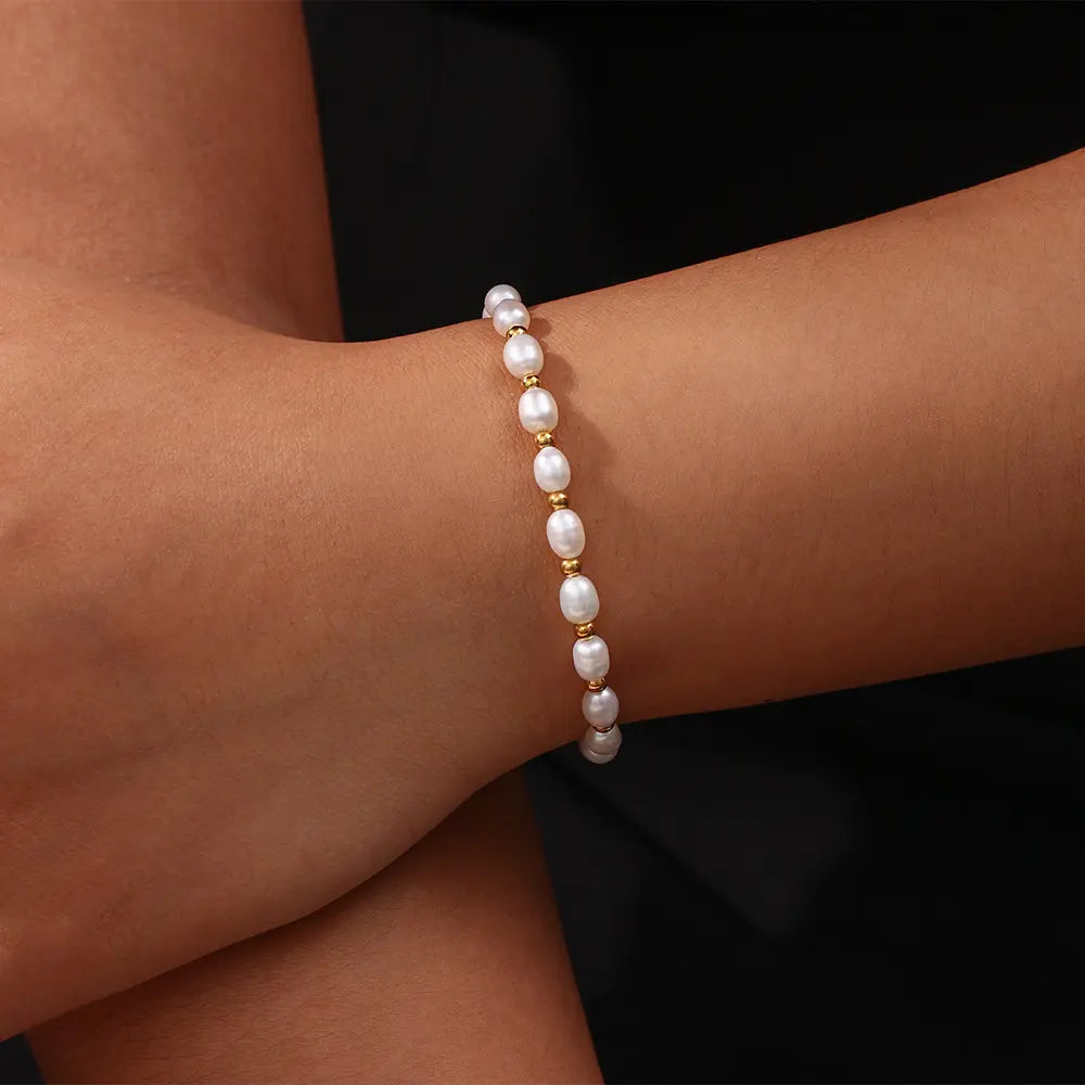 Vintage Naturlig Perle Armbånd
