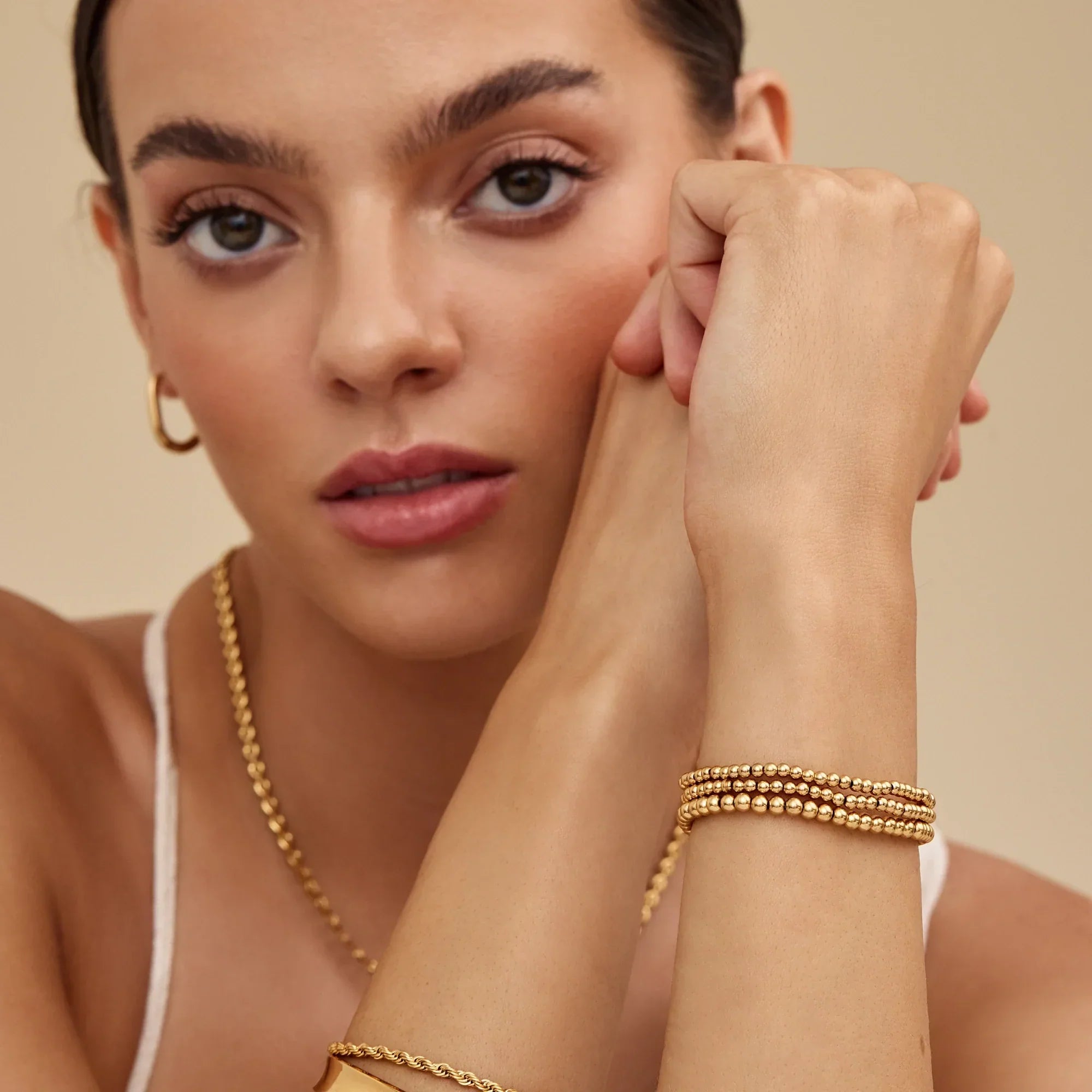 433 Guld Perle Armbånd Stak