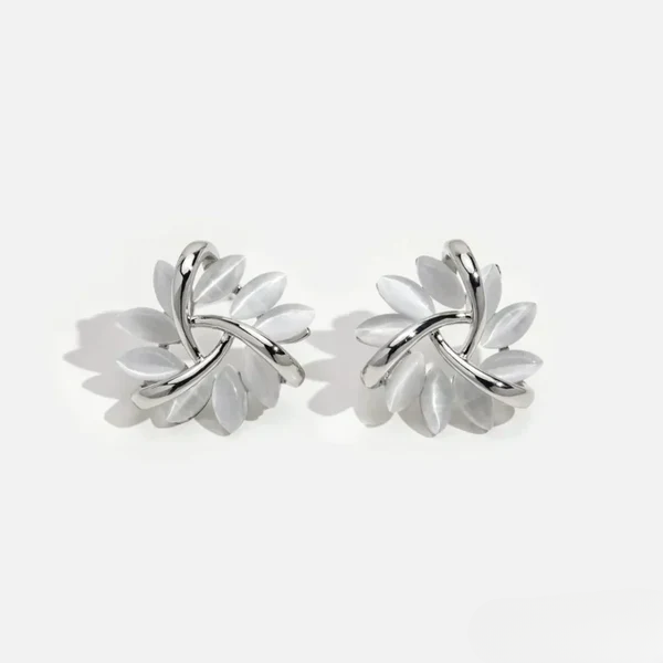 Sienna™ | Elegante Opal Blomsterblad Cirkel Øreringe
