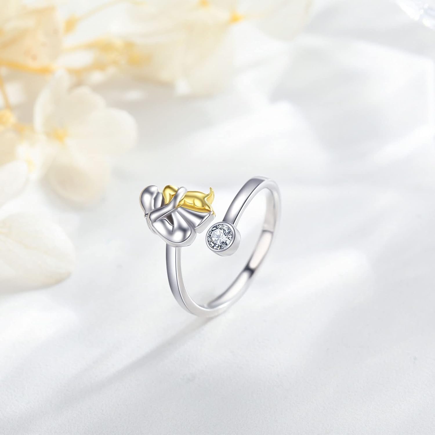 925 Sterling Sølv Hundering med Zirconia – Justerbar & Håndlavet