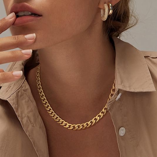 Chunky Cuban Link halskæde | 18 karat guld