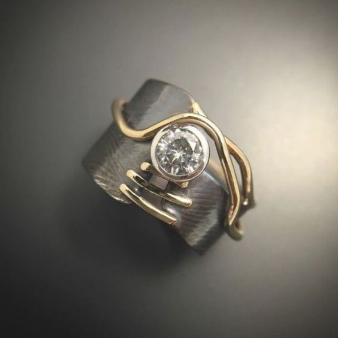 Vintage Mørk Zirkonia Ring