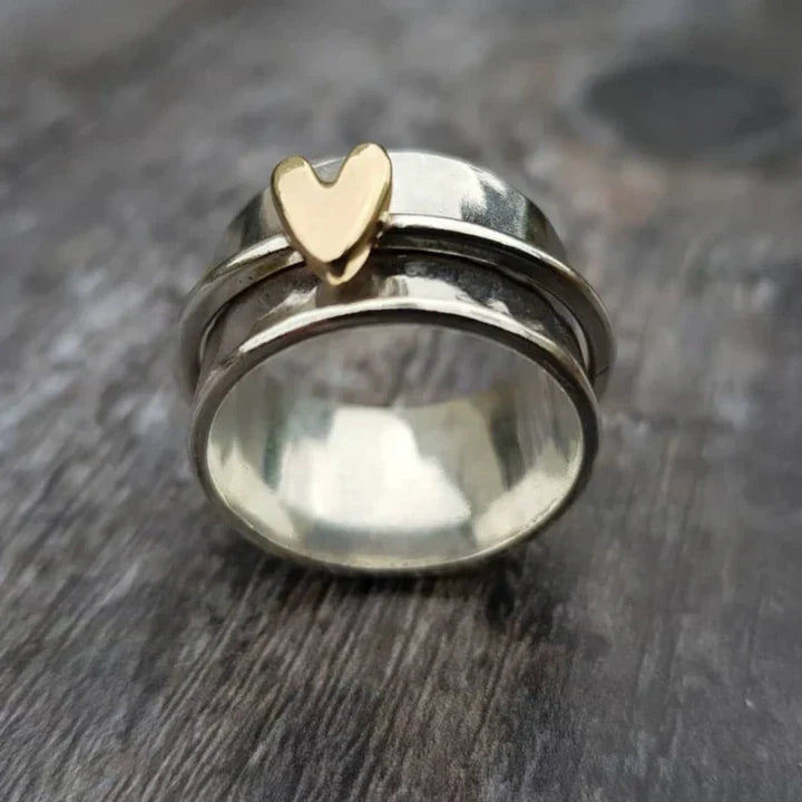 Vintage Hjerte Dangle Sølv Ring