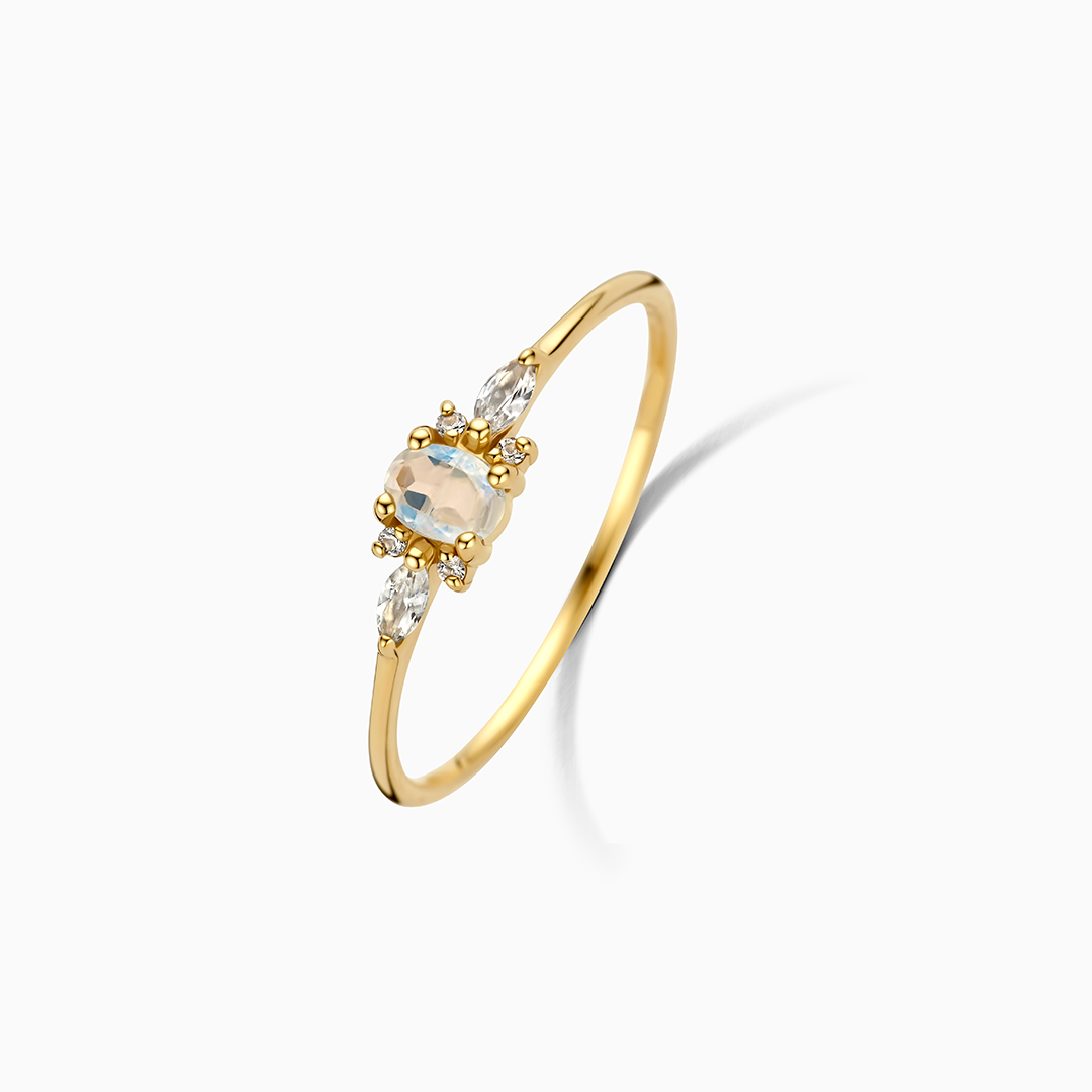 14 karat guld Moonstone Muse ring
