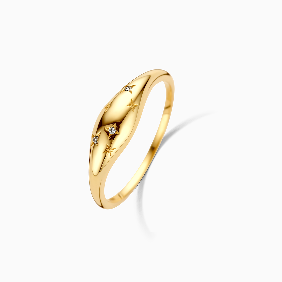 14k Guld Diamant Kuppelring
