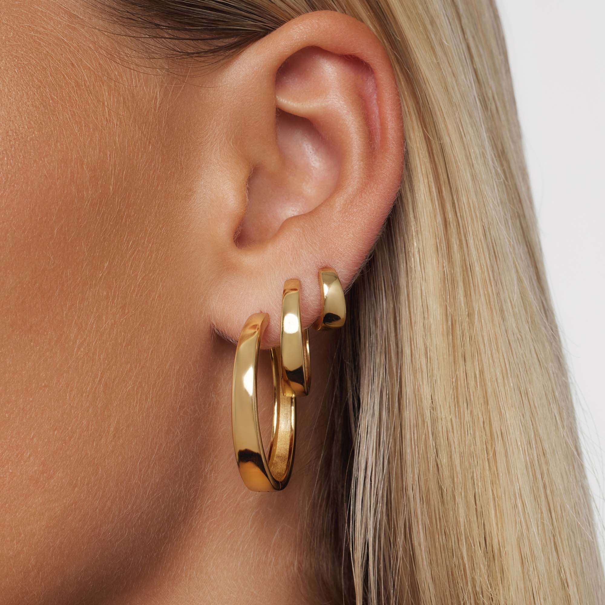 Gia Bold Hoop øreringe | 18 karat guld
