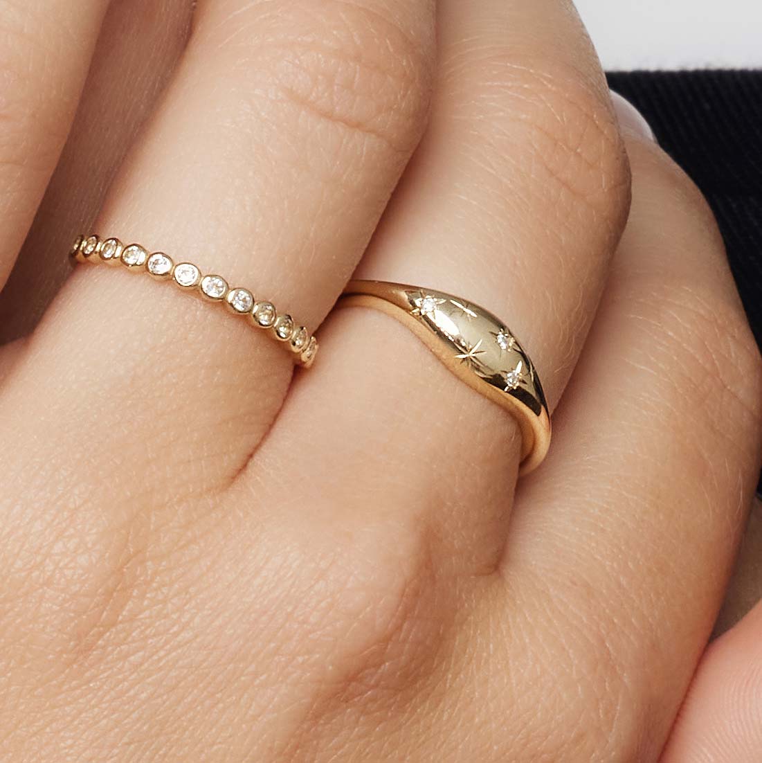 14k Guld Diamant Kuppelring