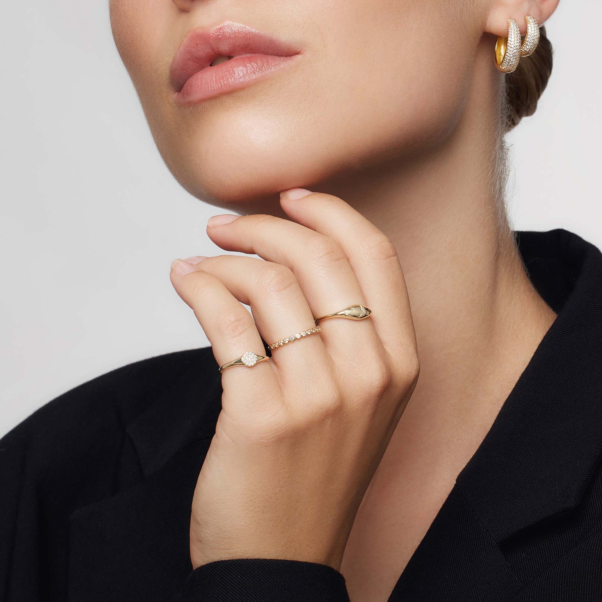 14k Guld Diamant Kuppelring