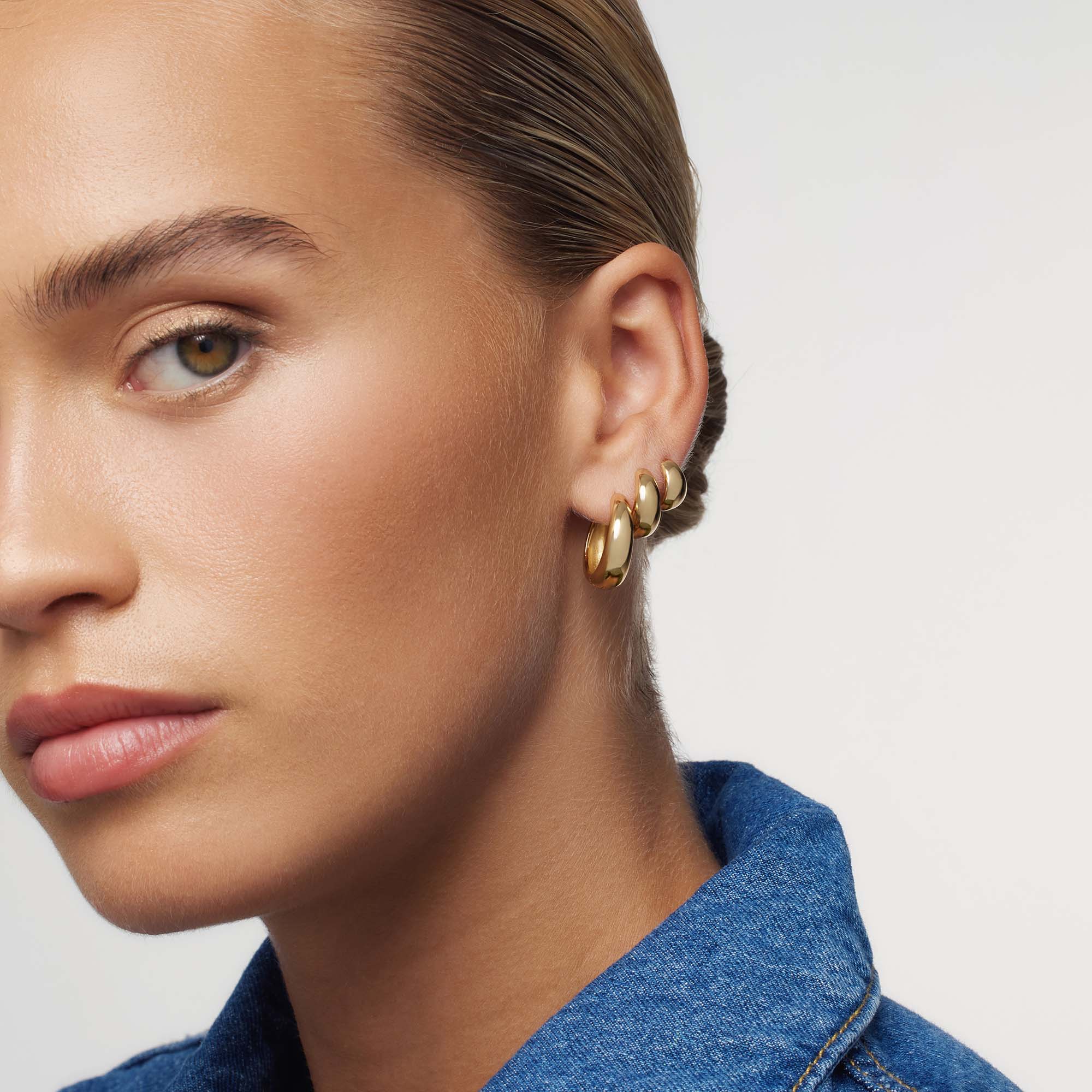18 karat guld Rue statement hoopøreringe