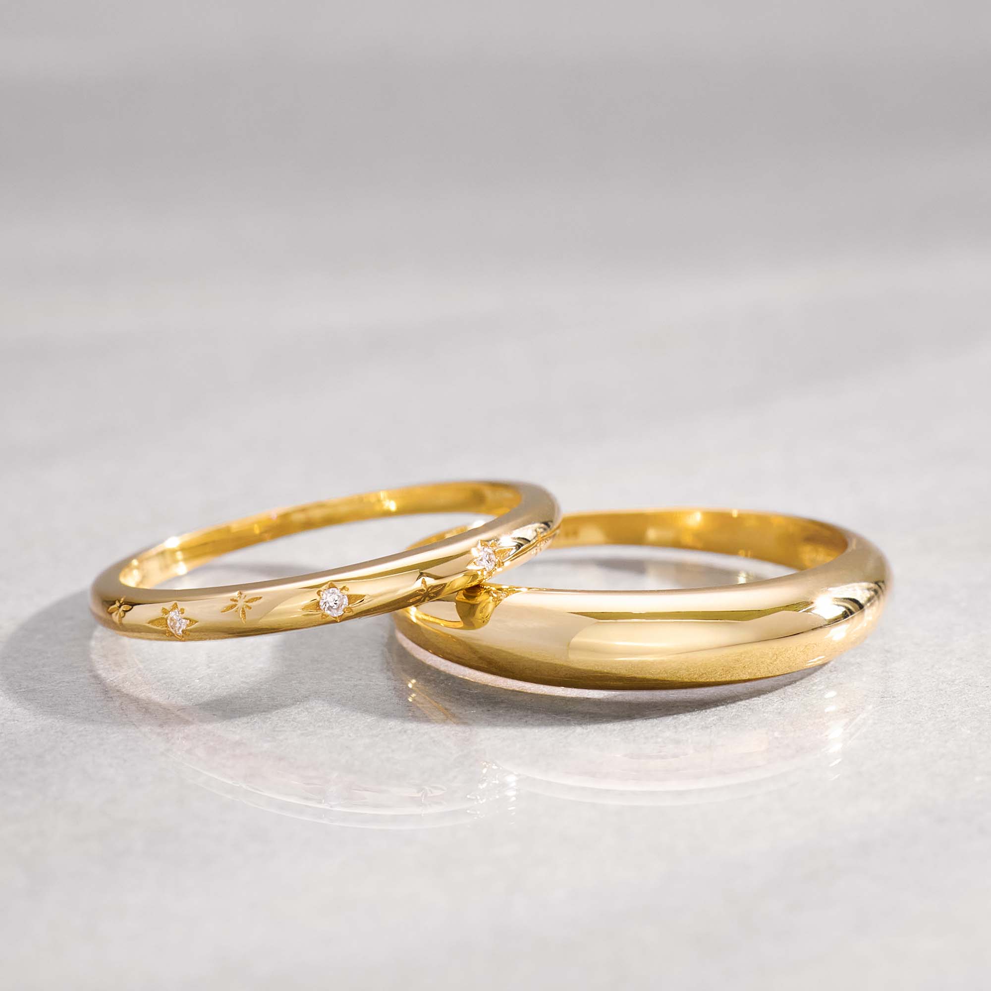 14k guld Midi Dome Ring