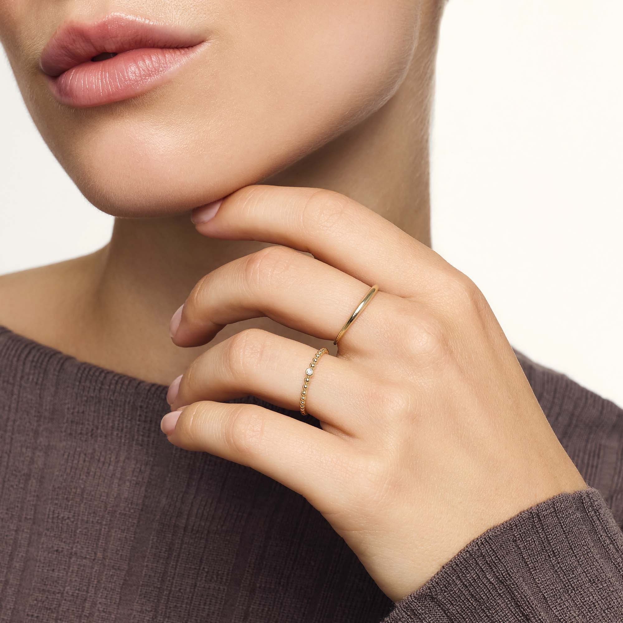 14K guld Slim Dome Ring