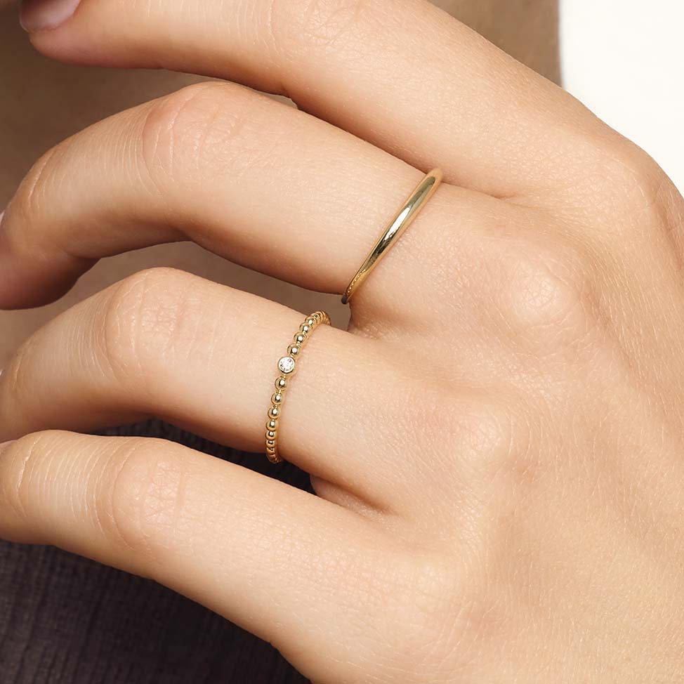 14K guld Slim Dome Ring