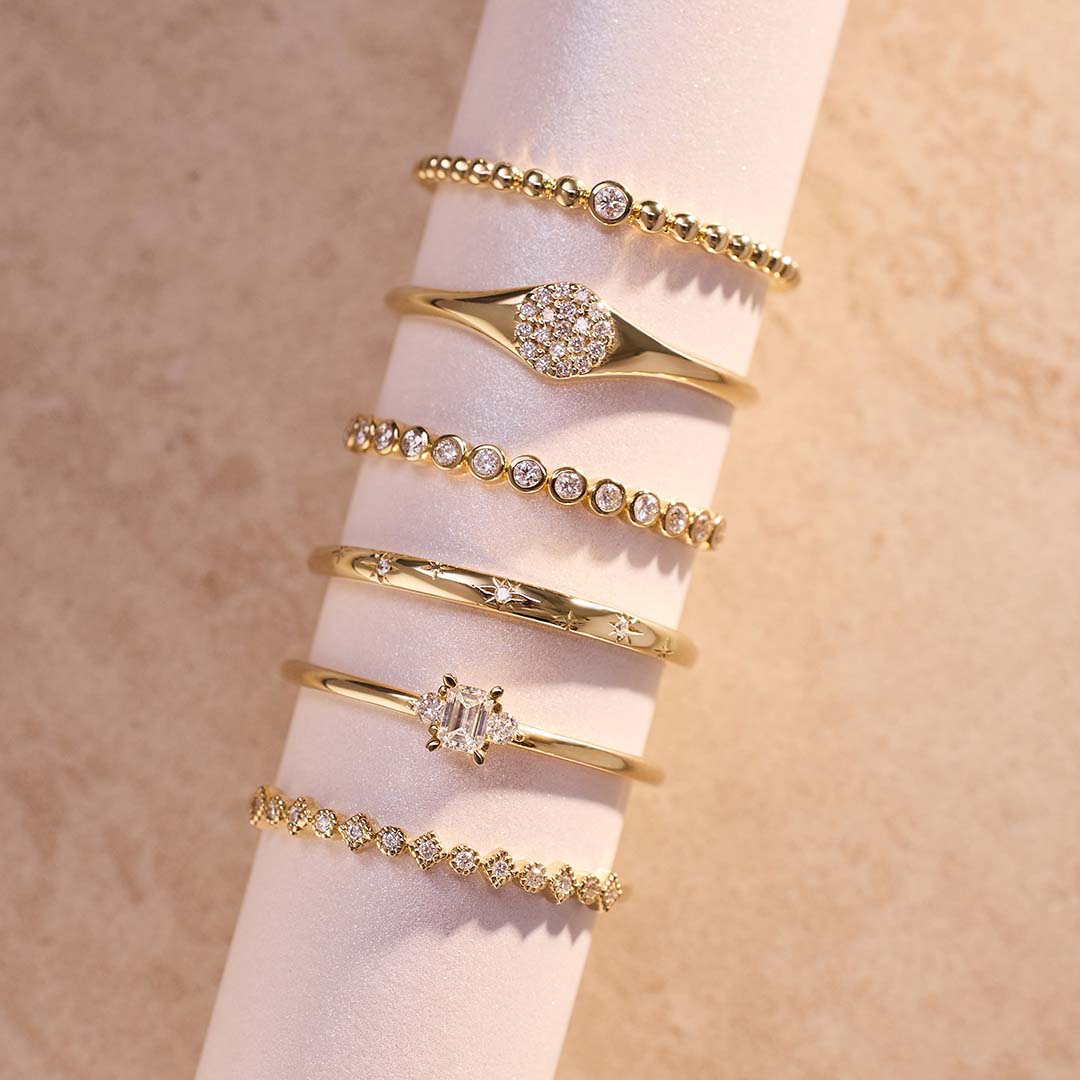 14 karat guld diamantboble ring
