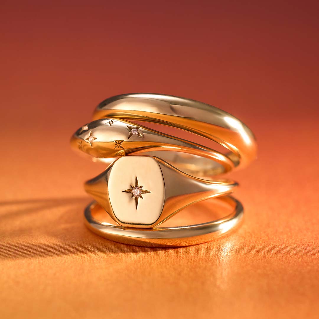 14k Guld Diamant Kuppelring