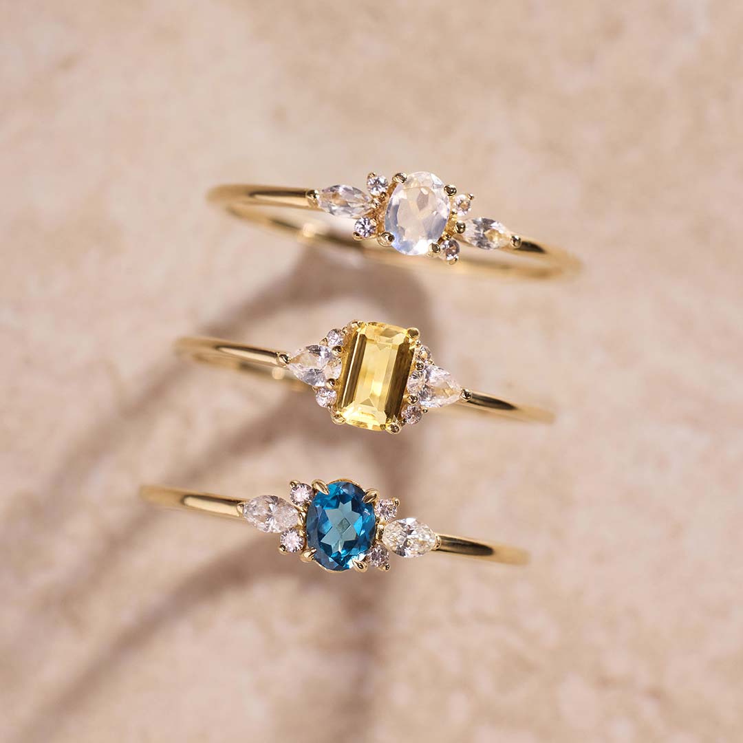 14 karat guld Moonstone Muse ring