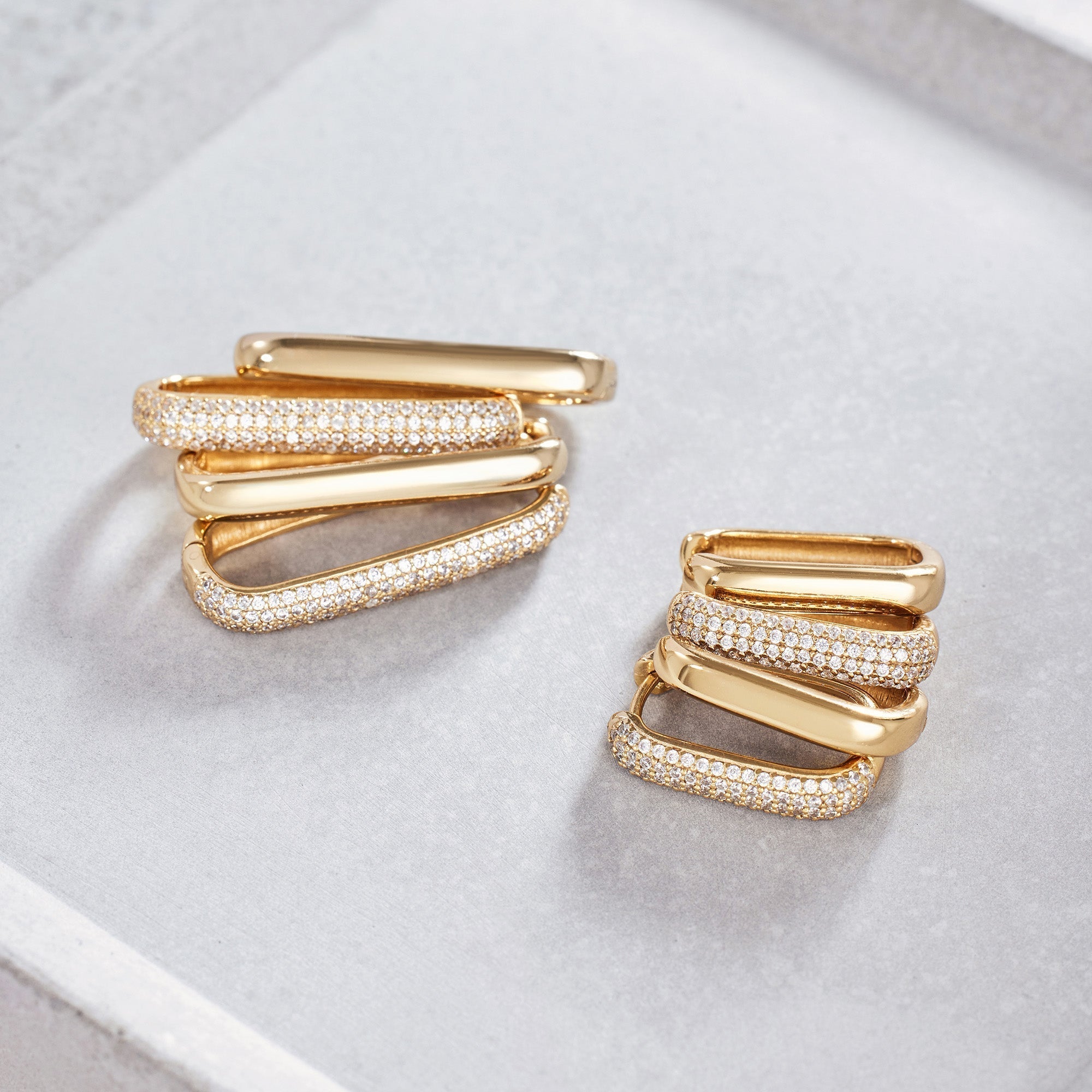 18 karat guld Icon Pavé hoop øreringe