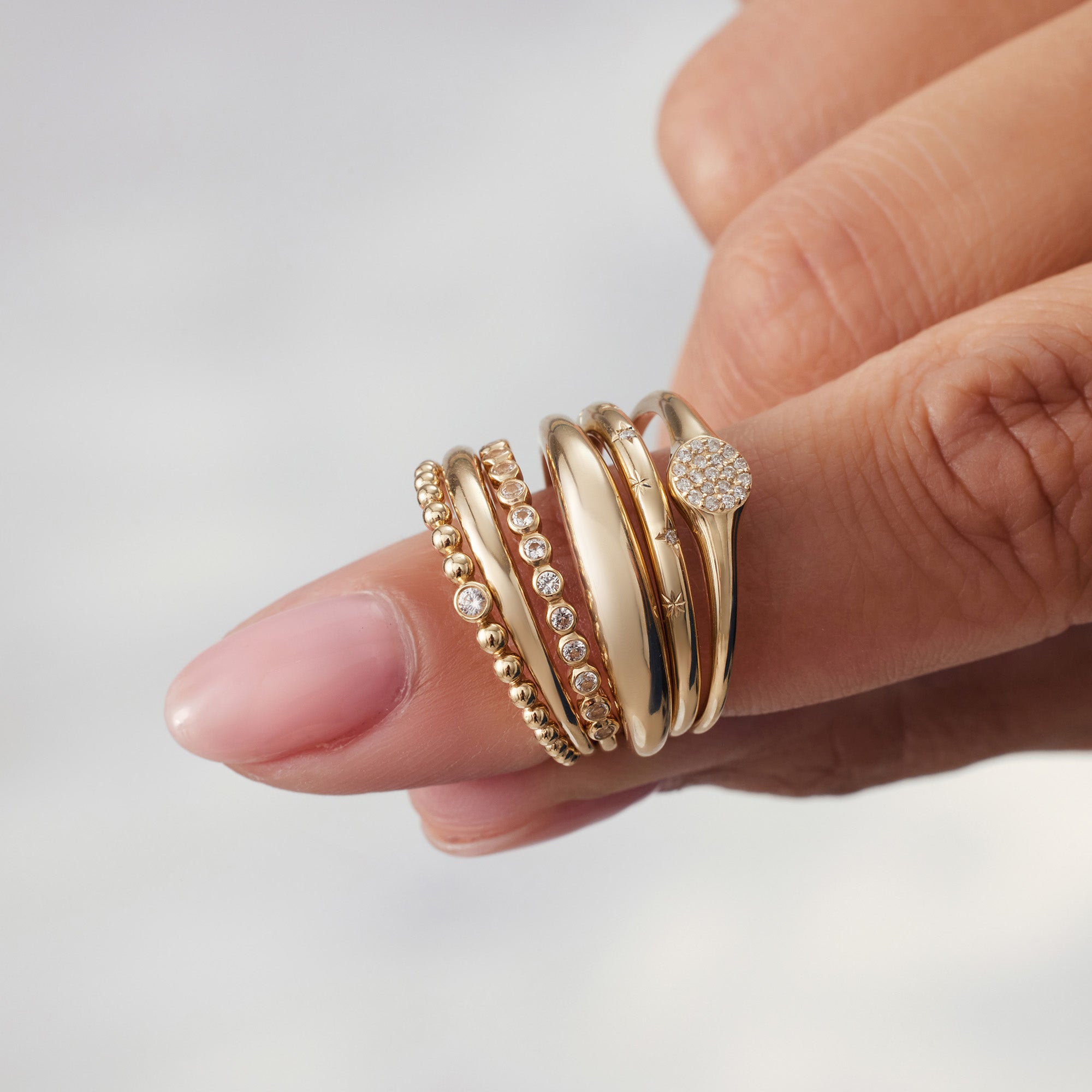 14k guld Midi Dome Ring