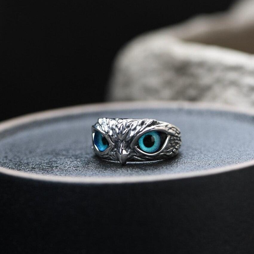 Justerbar Sølv Opal Ugle Ring