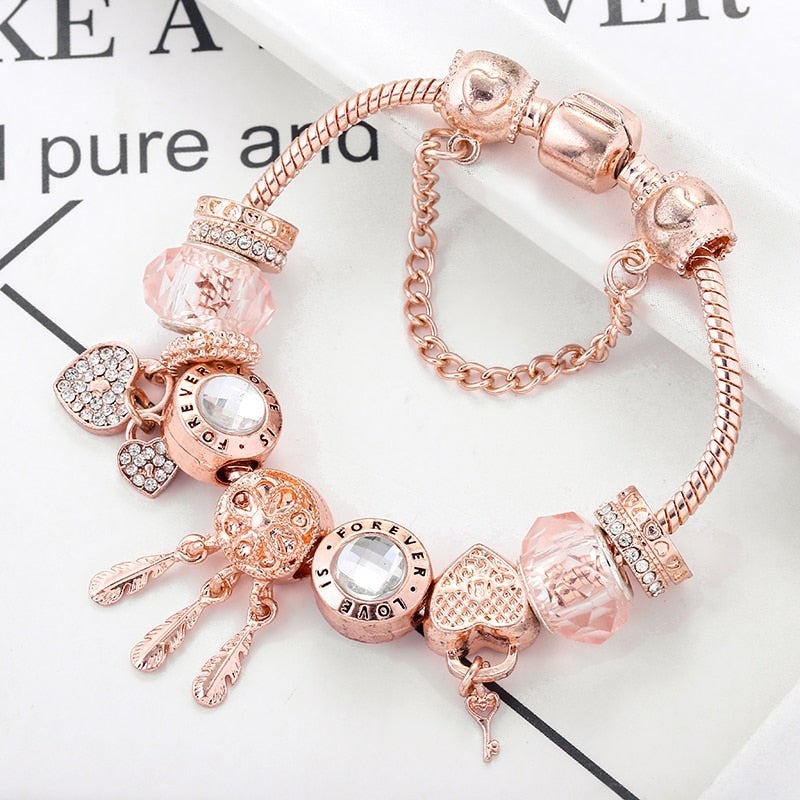 Rose Drømmefanger Armbånd med Charms | Sterling Sølv
