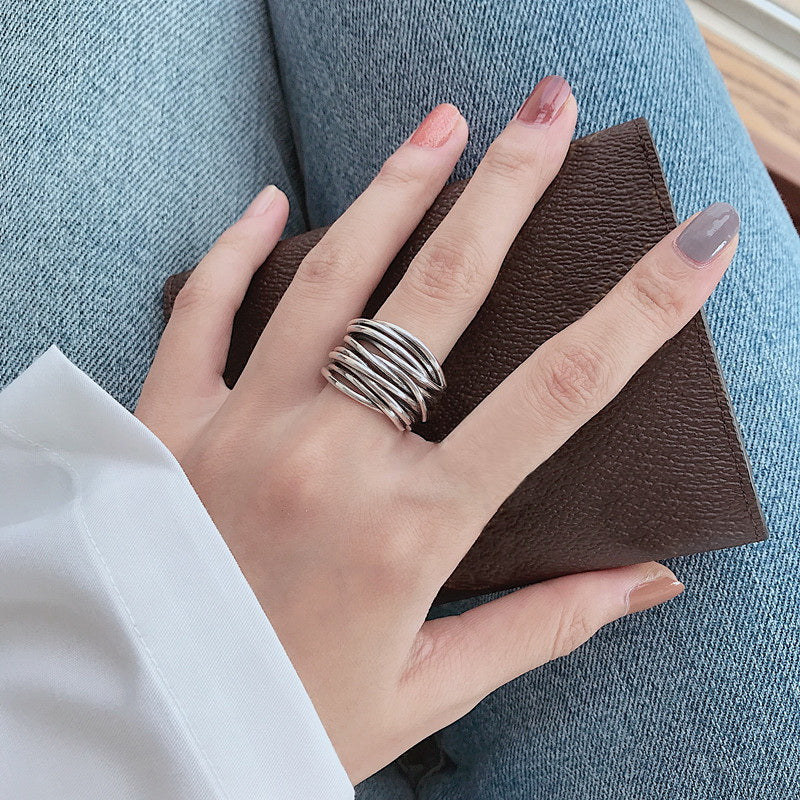 Justerbar Laget 925 Sterling Sølv Ring
