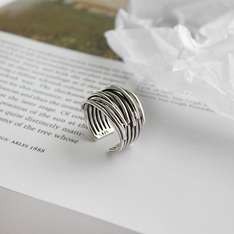 Justerbar Laget 925 Sterling Sølv Ring