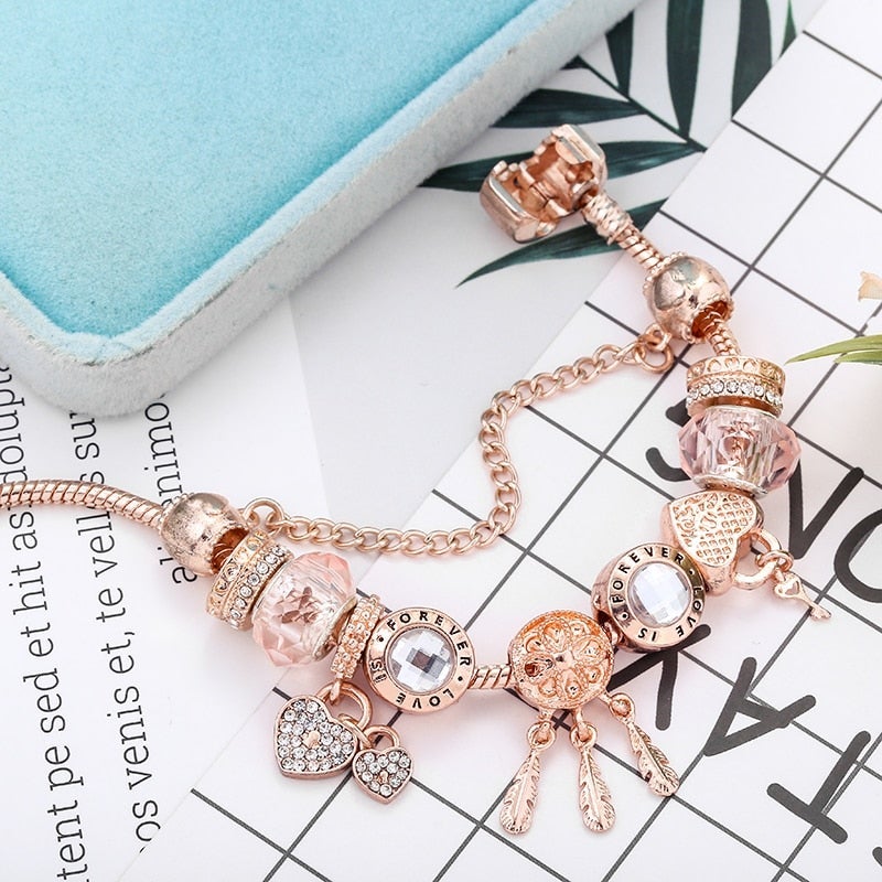 Rose Drømmefanger Armbånd med Charms | Sterling Sølv
