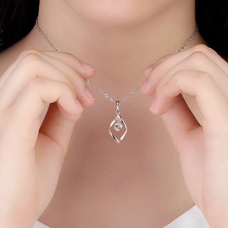 Sølv Zirkonia Krystal Hanger