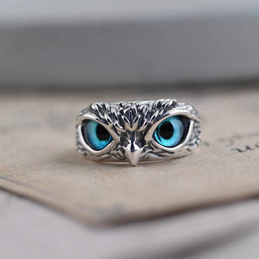 Justerbar Sølv Opal Ugle Ring