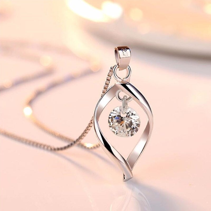 Sølv Zirkonia Krystal Hanger