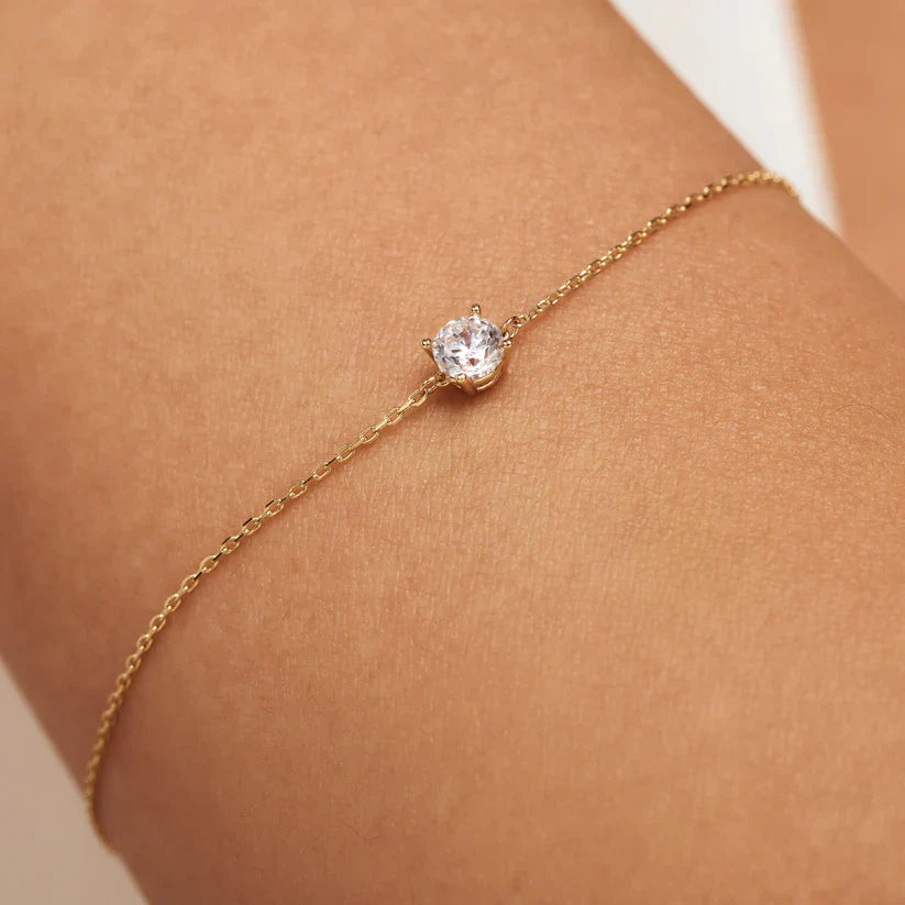 Cléa 14k Guld Moissanite Sten Armbånd