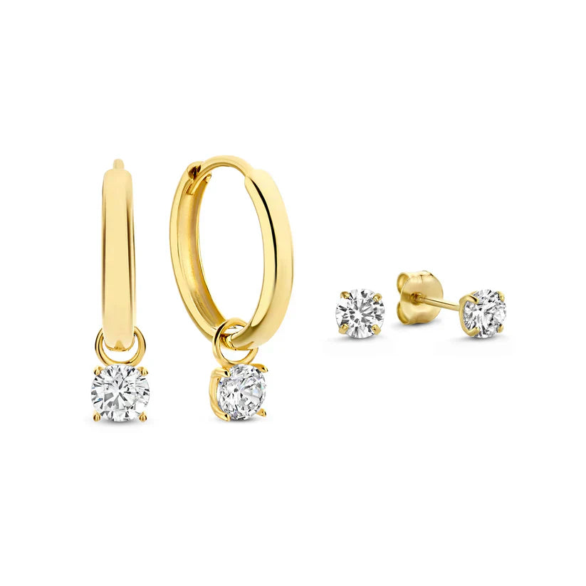 Larmes™ | 14K Guld Sten Øreringe Sæt