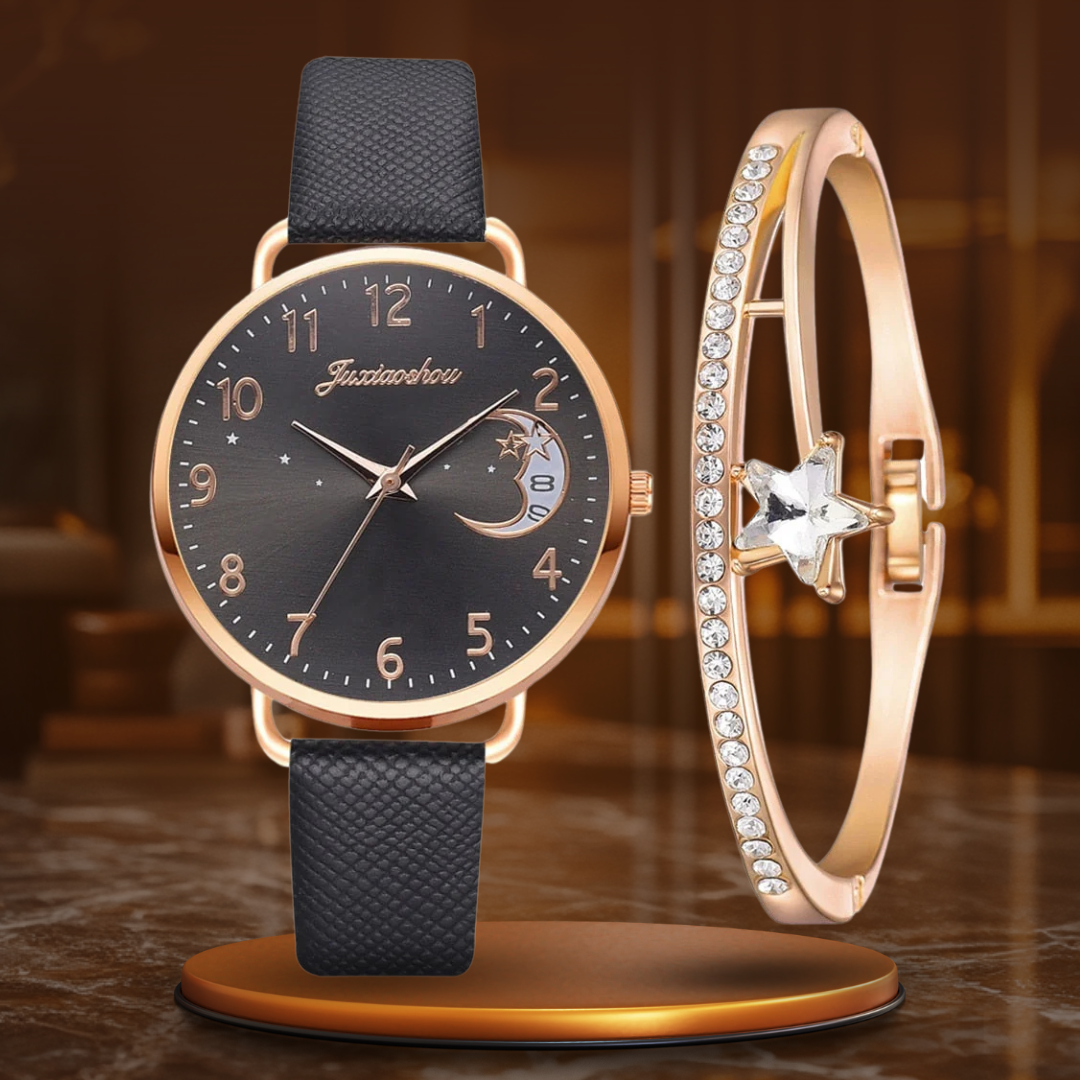 DIGIT NUMMER UR OG ARMBÅND SÆT | Elegant Ur Duo