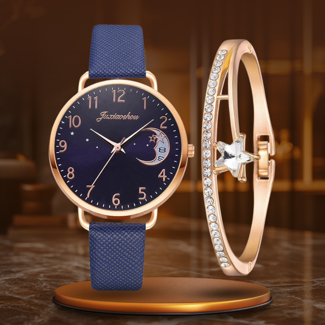 DIGIT NUMMER UR OG ARMBÅND SÆT | Elegant Ur Duo