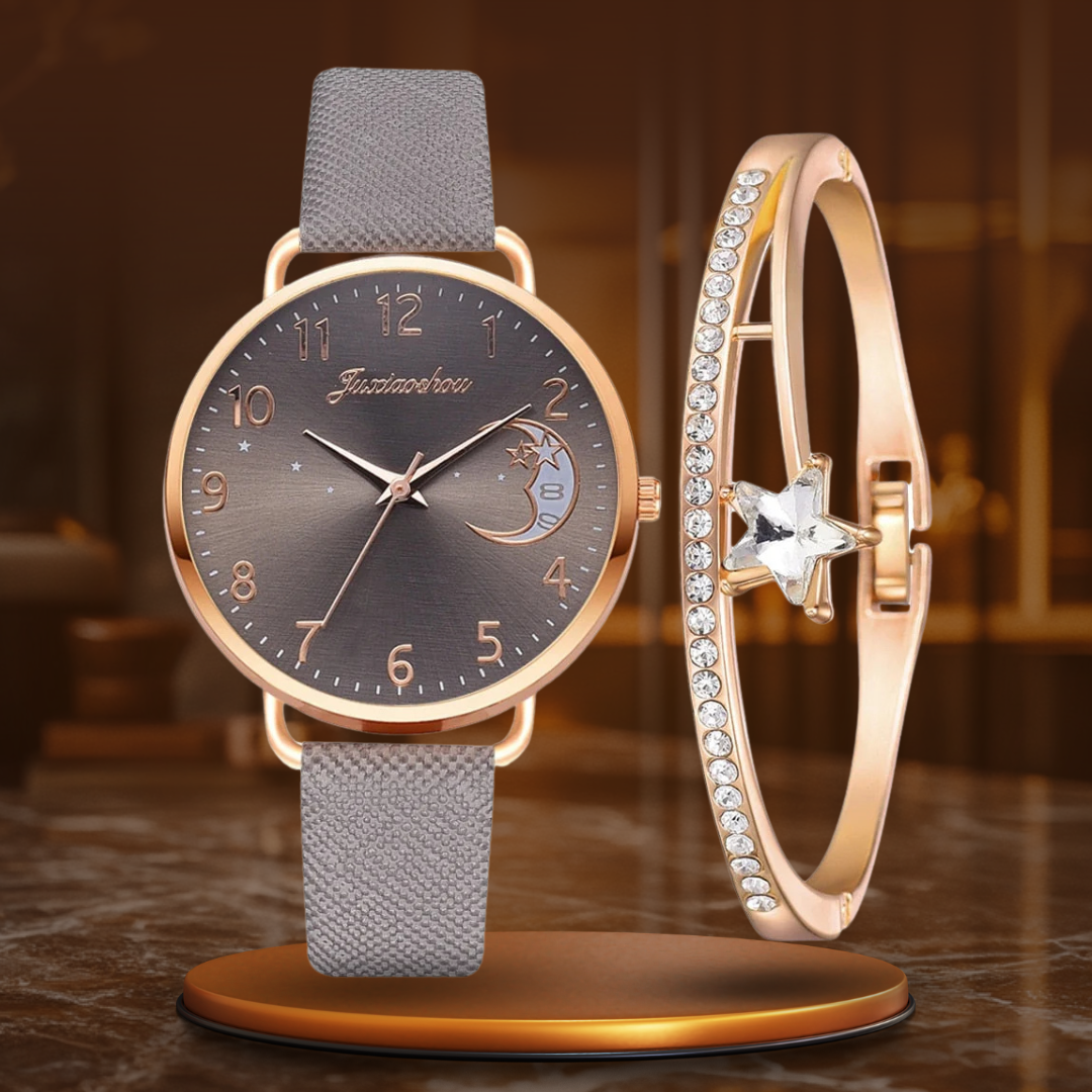 DIGIT NUMMER UR OG ARMBÅND SÆT | Elegant Ur Duo