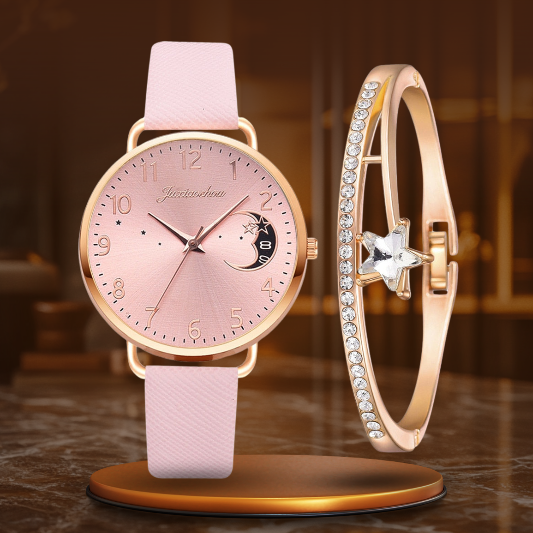 DIGIT NUMMER UR OG ARMBÅND SÆT | Elegant Ur Duo