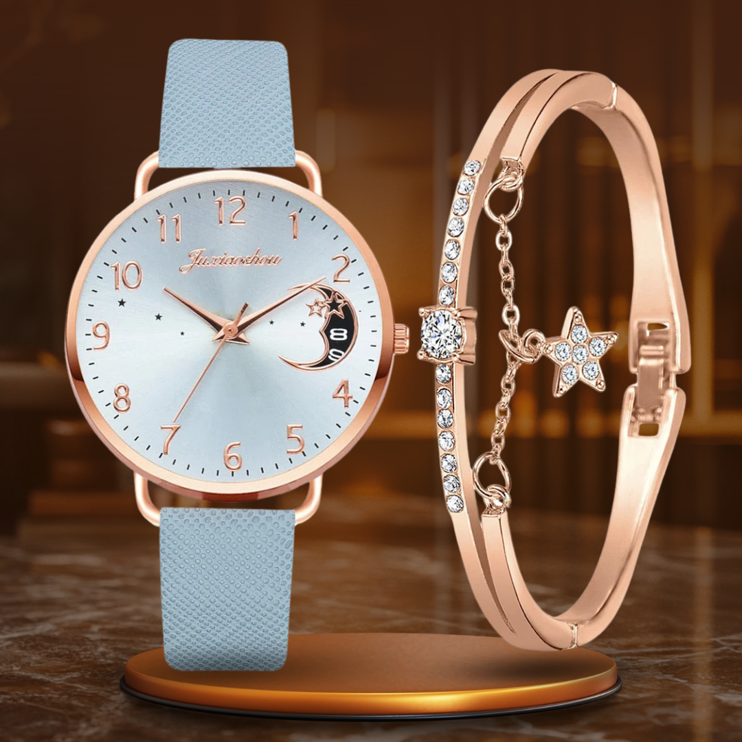 DIGIT NUMMER UR OG ARMBÅND SÆT | Elegant Ur Duo