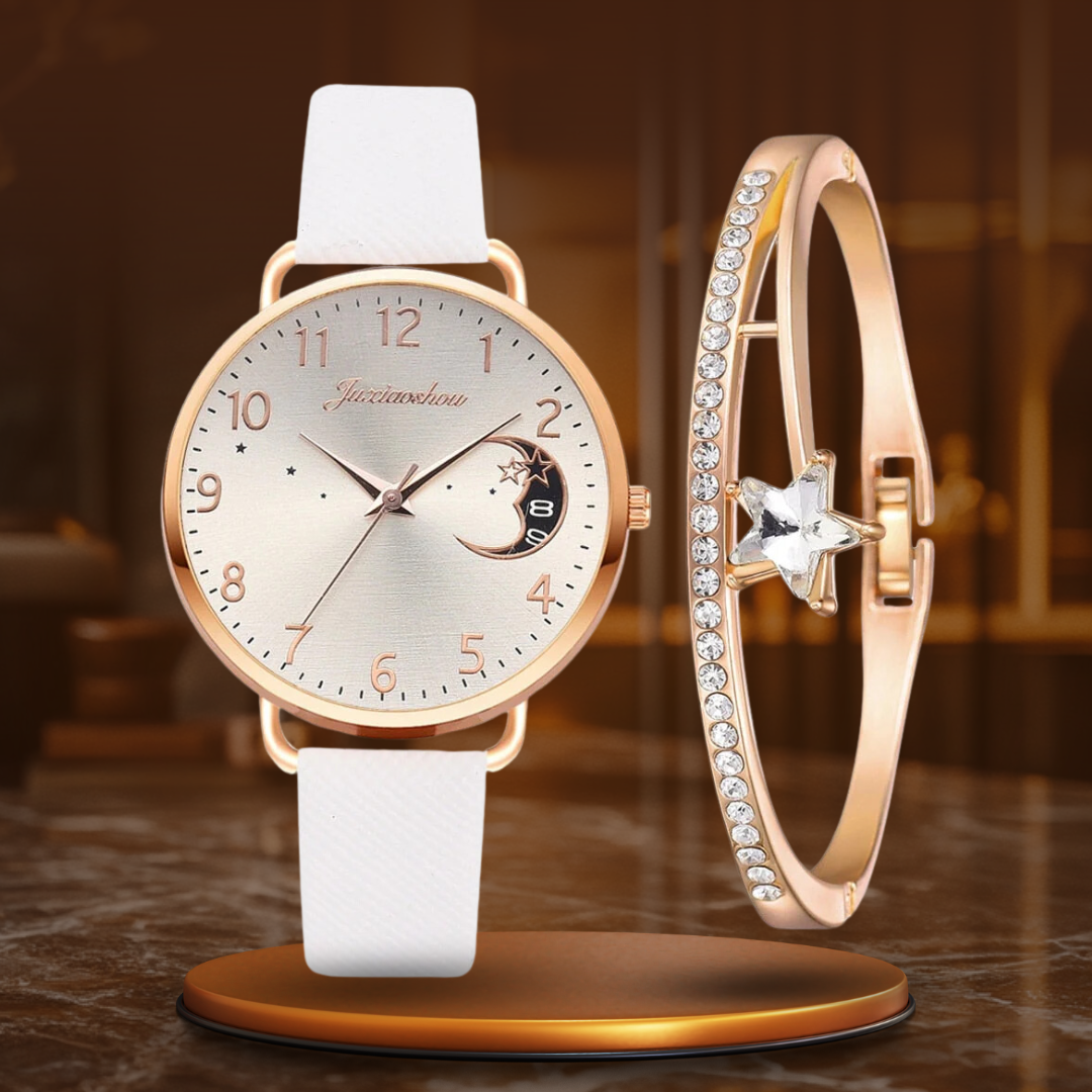 DIGIT NUMMER UR OG ARMBÅND SÆT | Elegant Ur Duo
