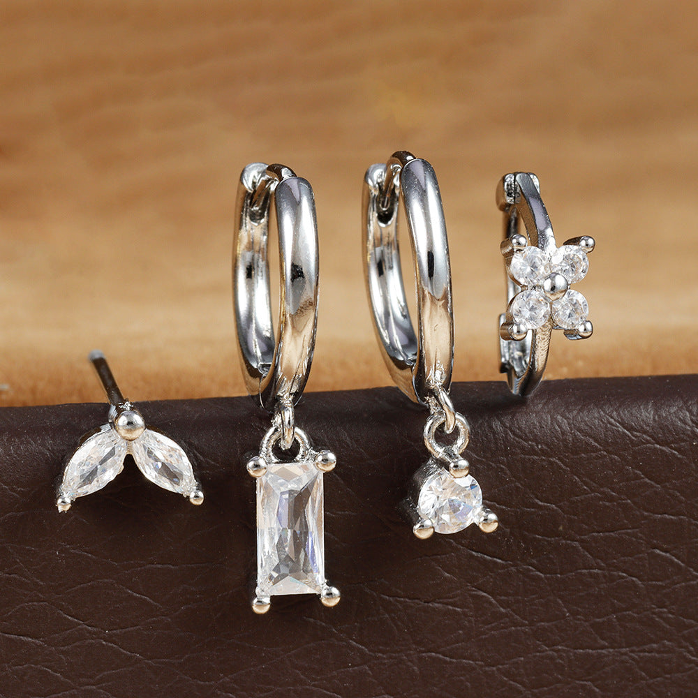 Chic Blomst Zircon Earrings