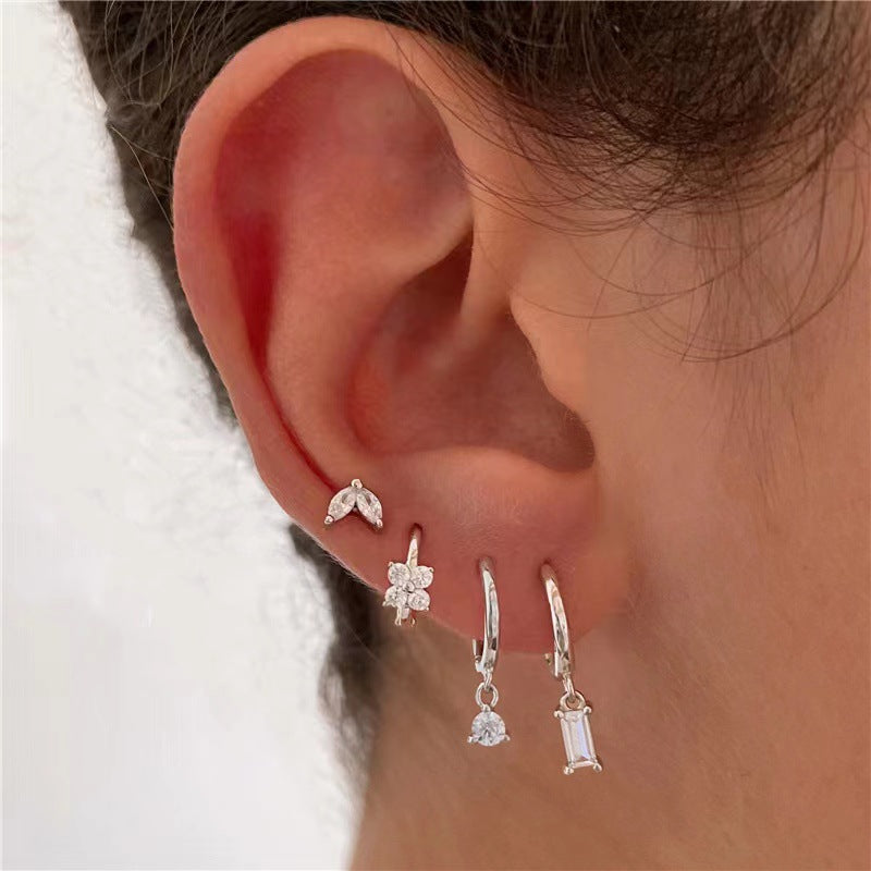 Chic Blomst Zircon Earrings