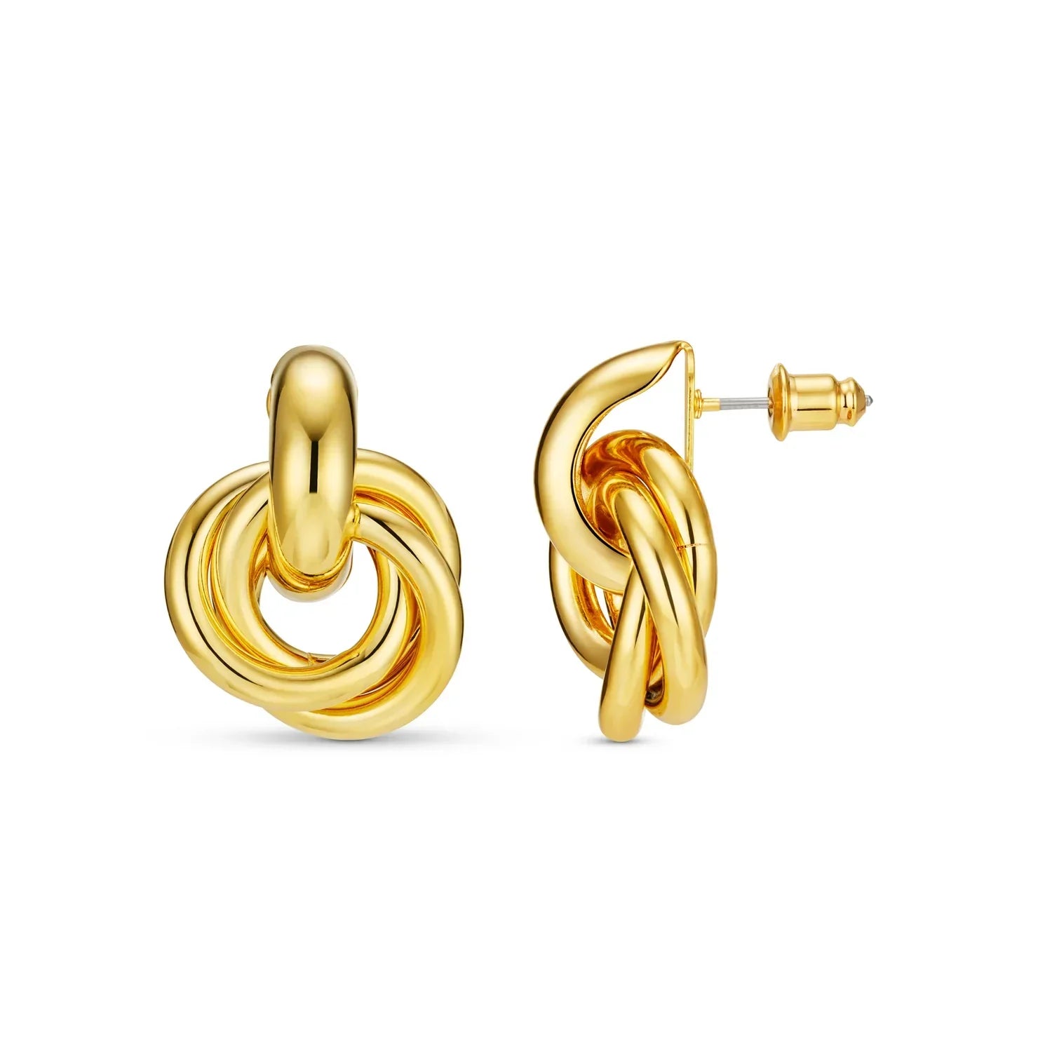 Bold Interlocking øreringe | 14 karat guld