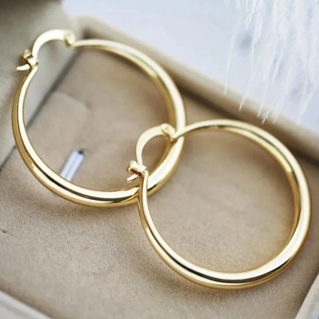 HoopLuxe™ | Store Guld Øreringe